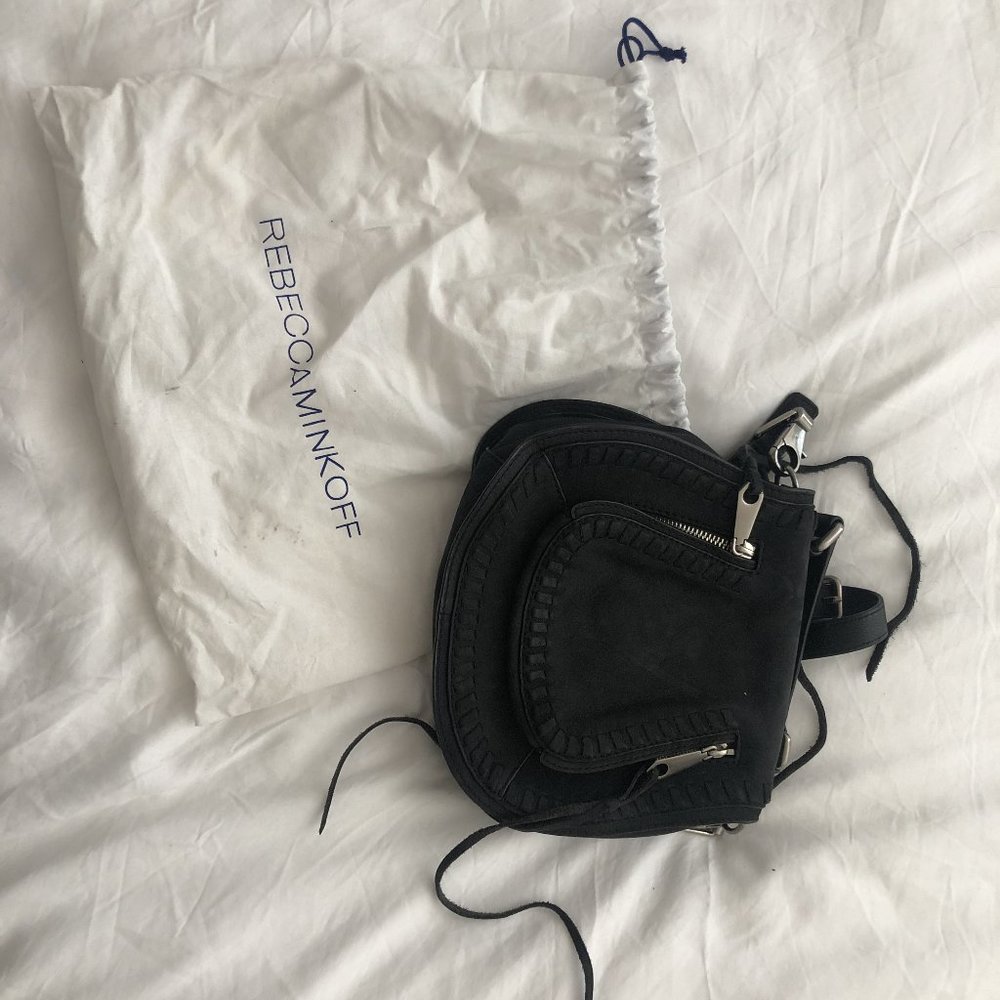 Rebecca Minkoff Black Suede Saddle Bag